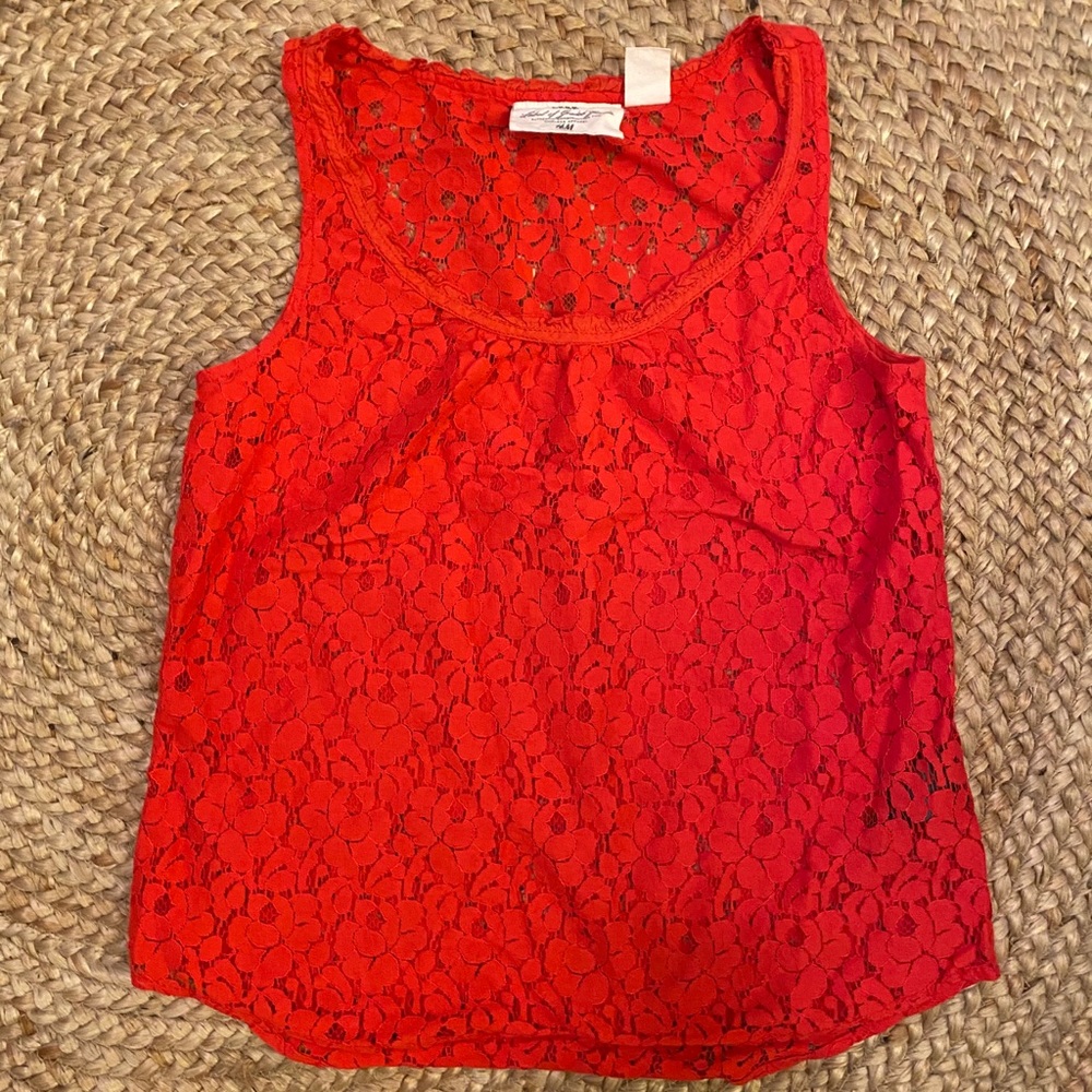 H&M Red Lace Top